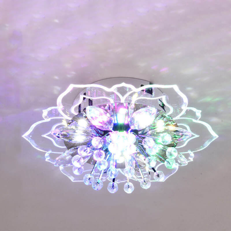 Karnz GlowPetal | LED Kristall Deckenleuchte | Blütenform, RGB Farbwechsel & energieeffizient