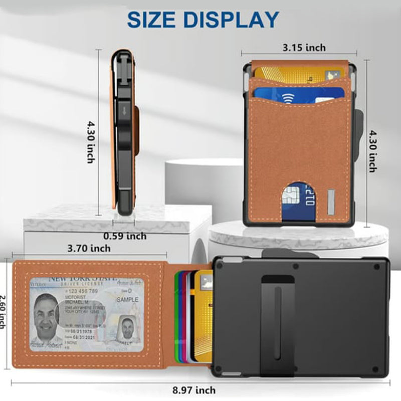 Kartenfächer aus PU-Leder im Business-Stil für Herren mit AirTag-Funktion