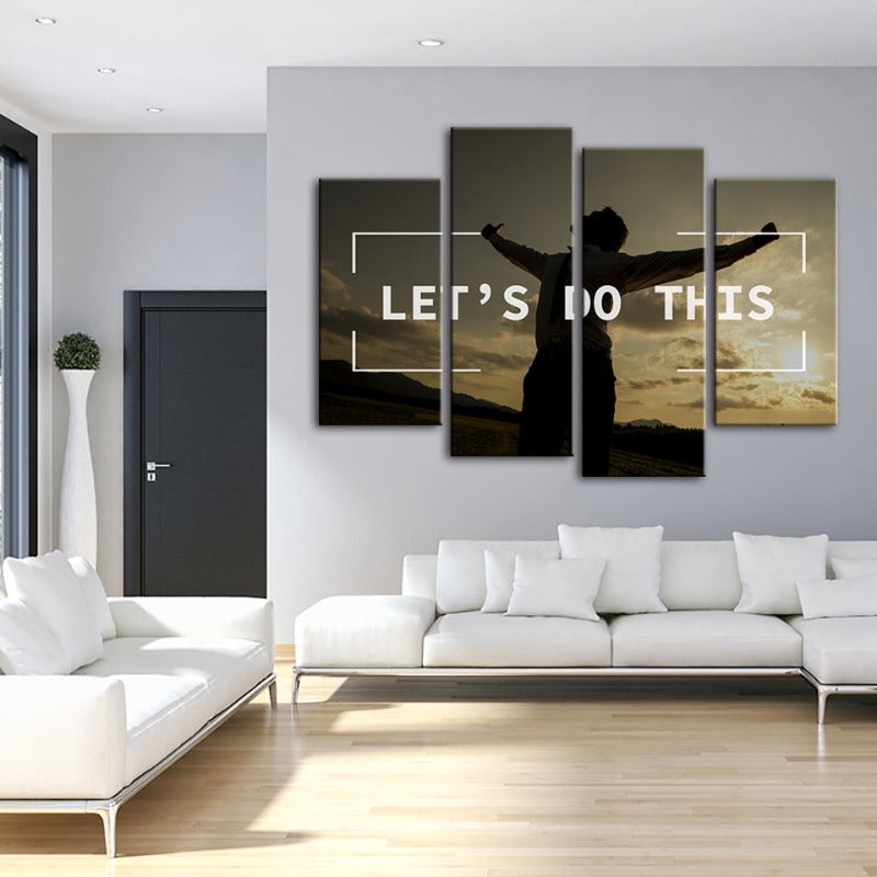 4 Stück Lass uns das machen - Leinwand Wandkunst Gemälde