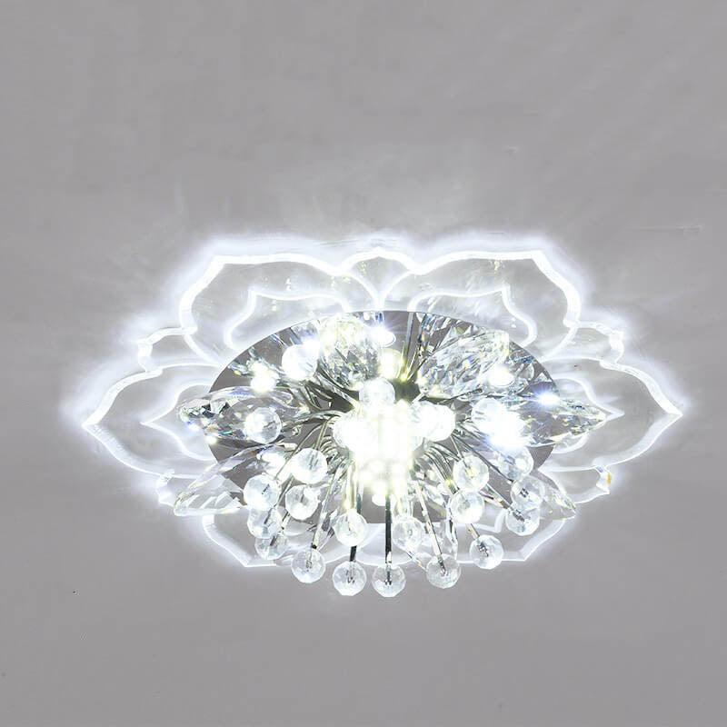 Karnz GlowPetal | LED Kristall Deckenleuchte | Blütenform, RGB Farbwechsel & energieeffizient