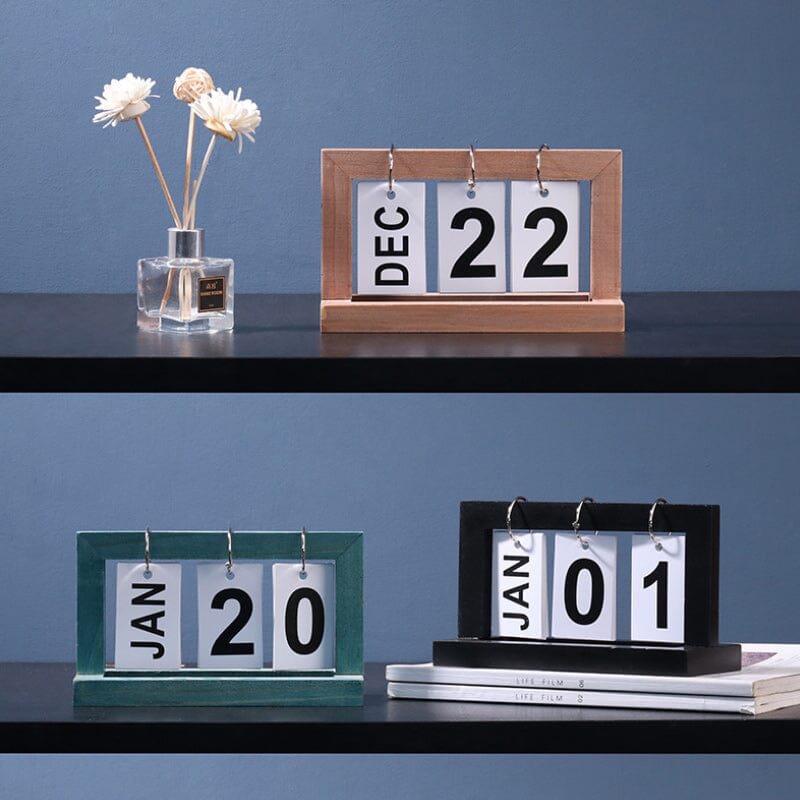 Niederländischer Teakholz-Schreibtischkalender | Karnz