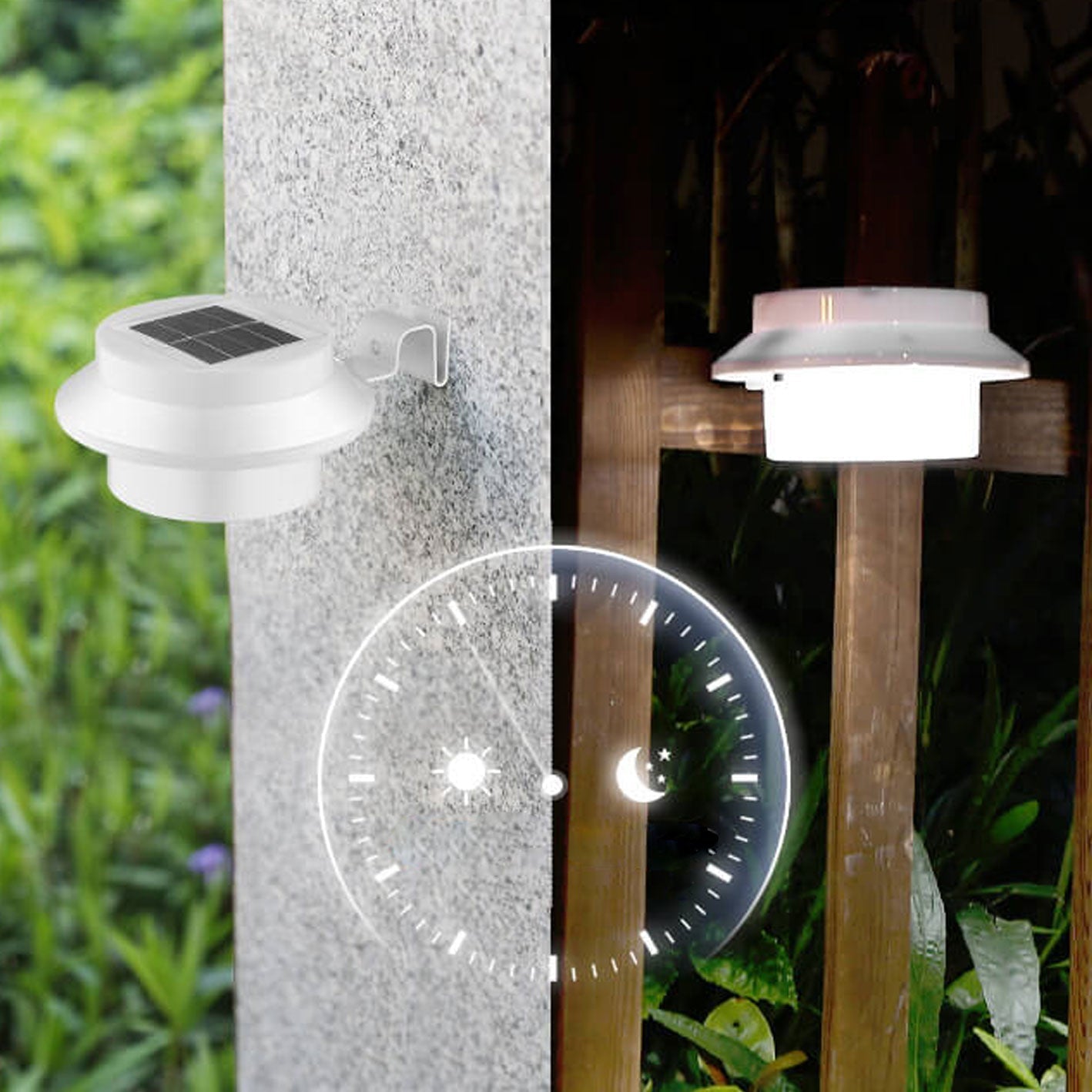 Solarzylinder-LED-Außen-Wasserdichte-Zaun-Wand-Sconces-Lampe | Karnz