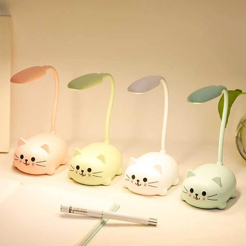 Mini Cartoon Cat LED Augen Schutz Leselampe USB Wiederaufladbare Schreibtischlampe | Karnz