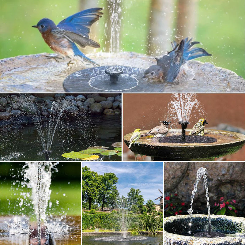 Karnz | Solarbetriebenen Vogelbrunnen mit Lichtern