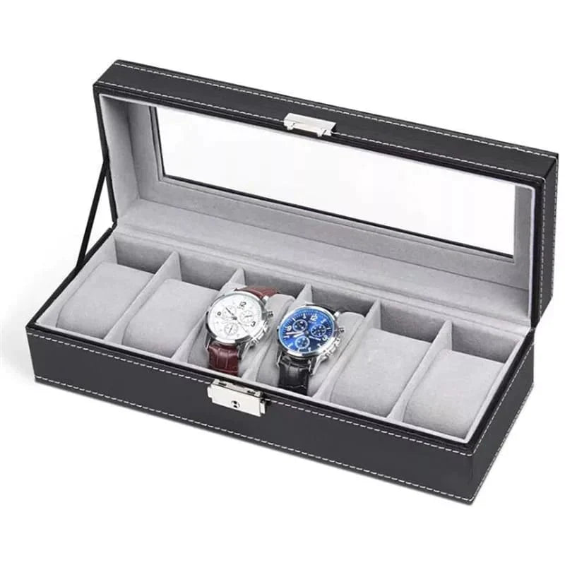 6 und 12 Slots Leder Uhren Organizer Karnz