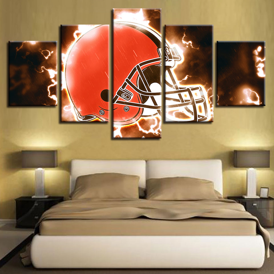 Cleveland Browns 5 Stück - Leinwand Wandkunst Gemälde