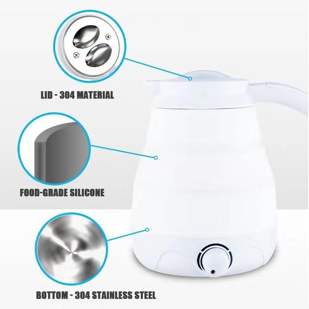 Portabler elektrischer Wasserkocher mit universellem Stecker | Karnz