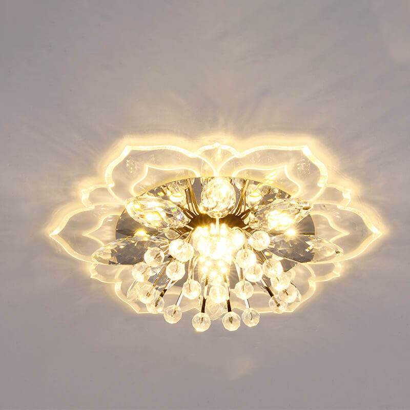 Karnz GlowPetal | LED Kristall Deckenleuchte | Blütenform, RGB Farbwechsel & energieeffizient