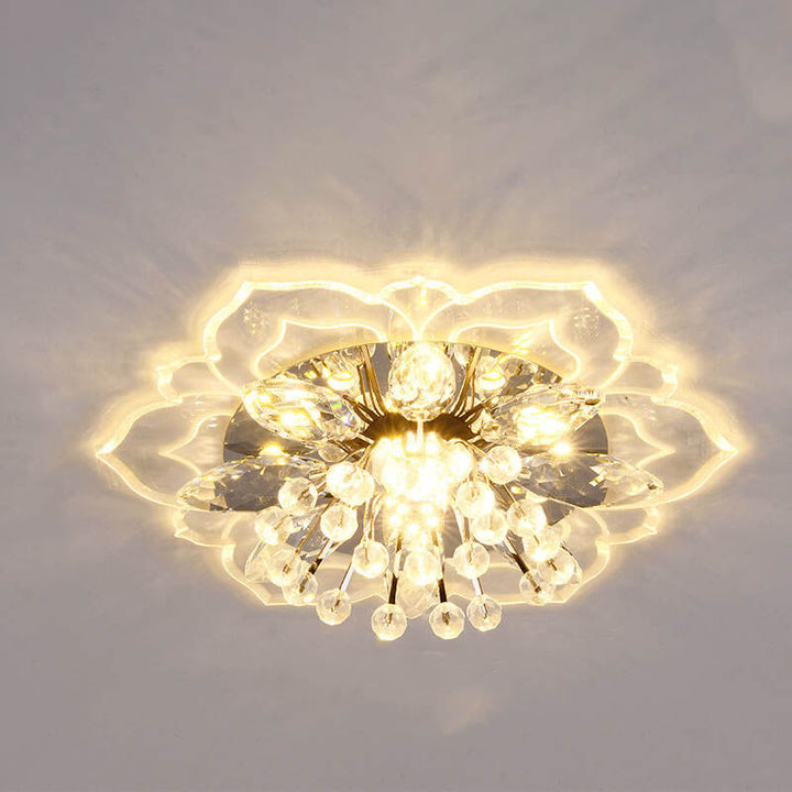 Karnz GlowPetal | LED Kristall Deckenleuchte | Blütenform, RGB Farbwechsel & energieeffizient