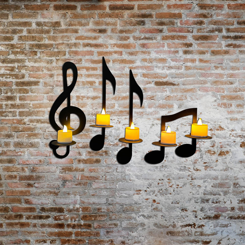 Schwarze musikalische Note Wandlampe | Karnz