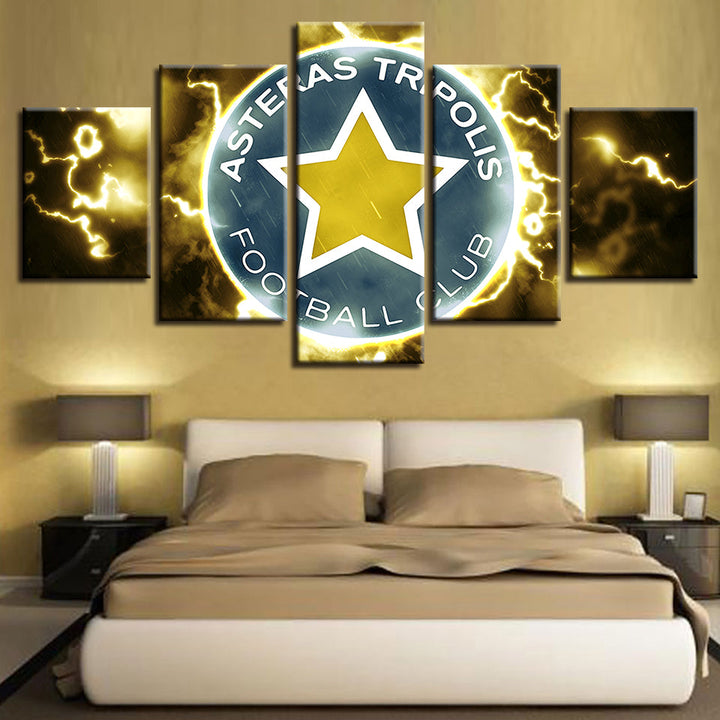 Electric Asteras Tripolis F.B. Logo 5 Stück - Leinwand Wandkunst Gemälde
