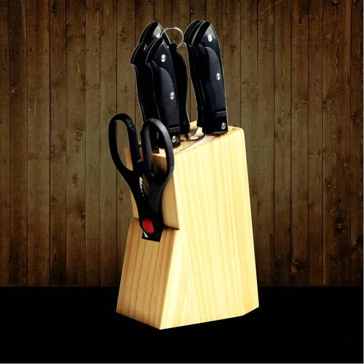 7-tlg. Messer Set mit Holzständer Karnz