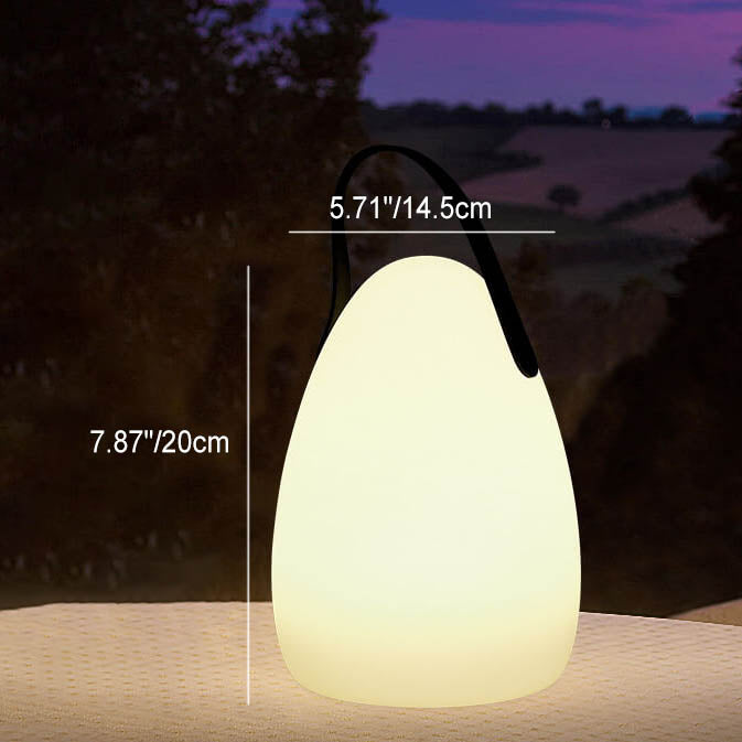 Moderne Einfachheit Kunststoff Runde Square Hand LED Tischlampe Für Outdoor Patio | Karnz