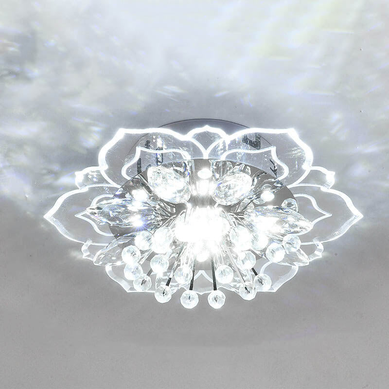 Karnz GlowPetal | LED Kristall Deckenleuchte | Blütenform, RGB Farbwechsel & energieeffizient