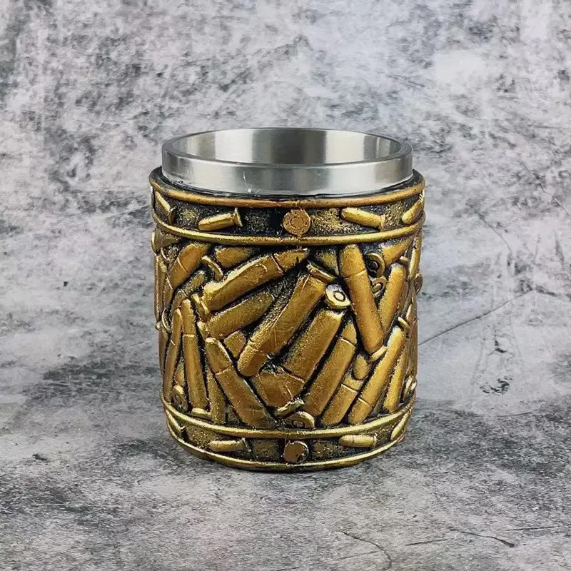 Edelstahl Bullet Muster Einzigartiger Revolver Bierkrug | Karnz
