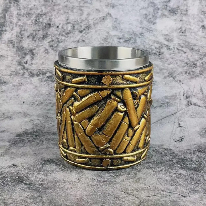 Edelstahl Bullet Muster Einzigartiger Revolver Bierkrug | Karnz