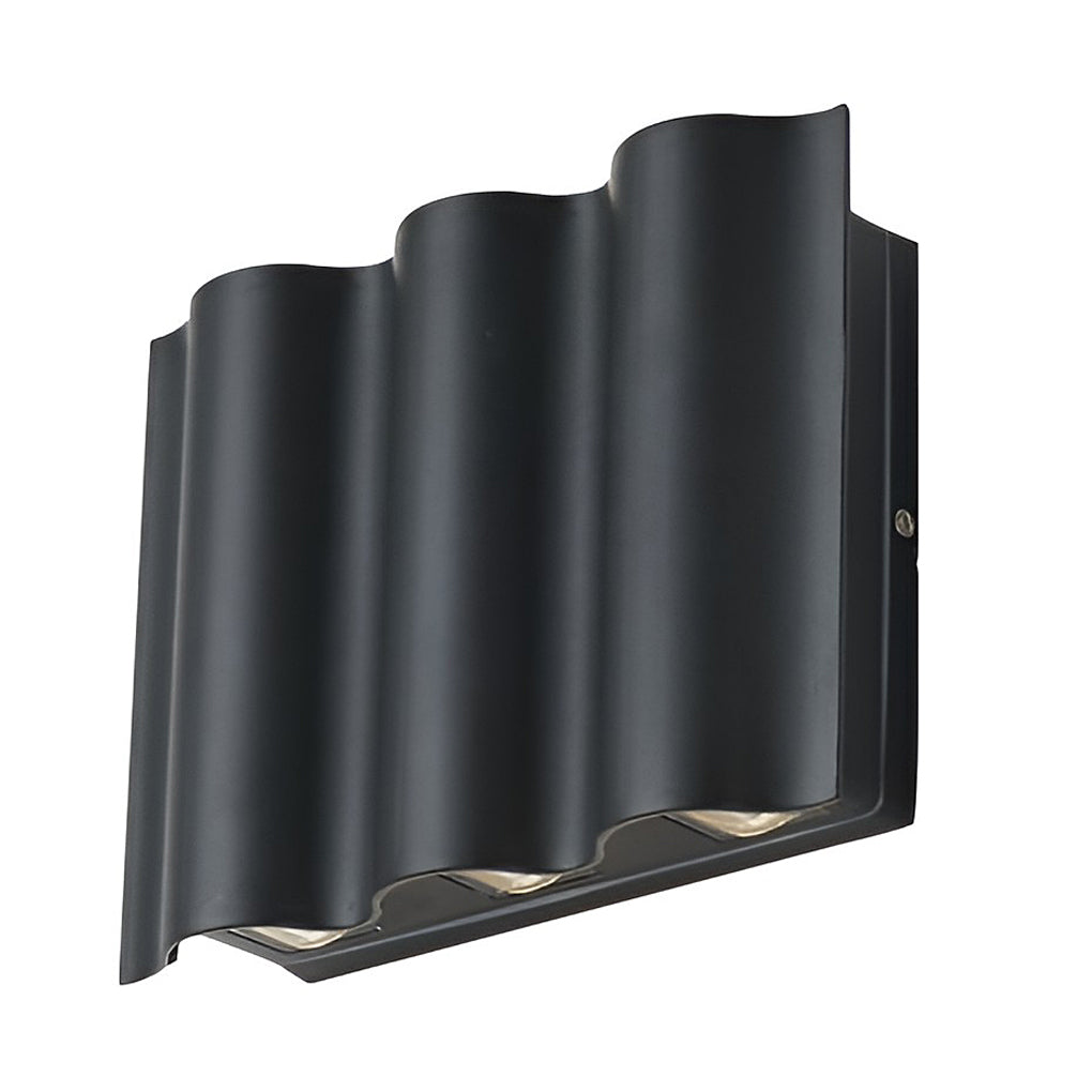 Moderne schwarze LED-Wandleuchte für den Außenbereich