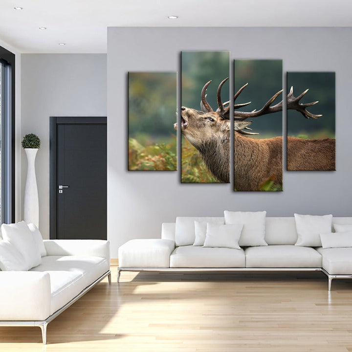4 Stück Blökende Elch - Leinwand Wandkunst Malerei | Karnz