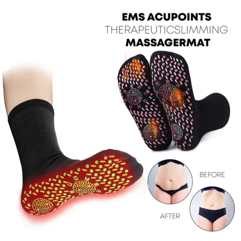 Selbstwärmende Fitness-Socken mit Turmalin-Akupressurfunktion
