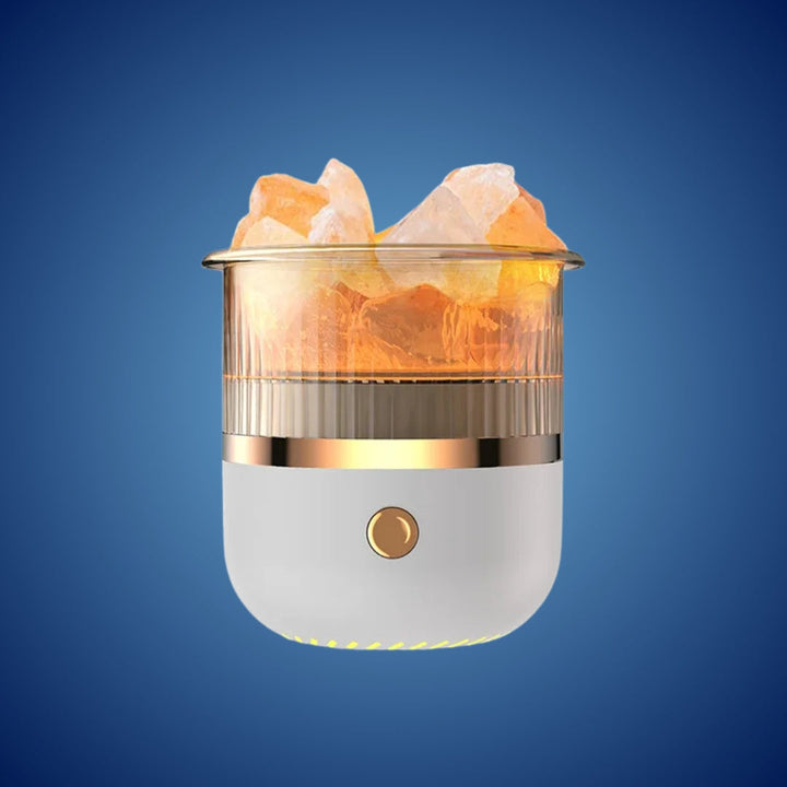 SereniGlow Kristall Salz Luftbefeuchter | USB Aroma Diffusor – Nachtlicht & Luftreiniger – Für Entspannung, Stressabbau & Verbesserung der Luftqualität Karnz