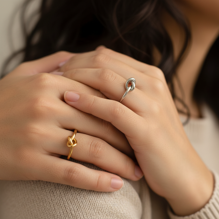 Karnz | Zierliches Herz Knoten Bond Ring