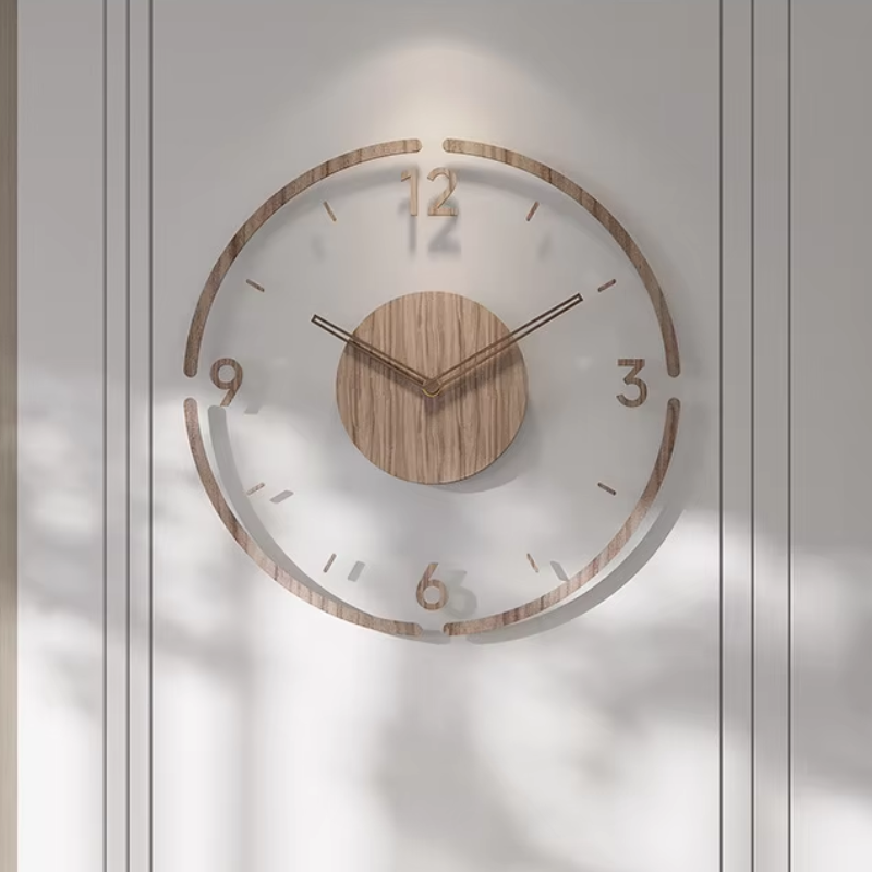 Transparente Holz-Wanduhr | Karnz