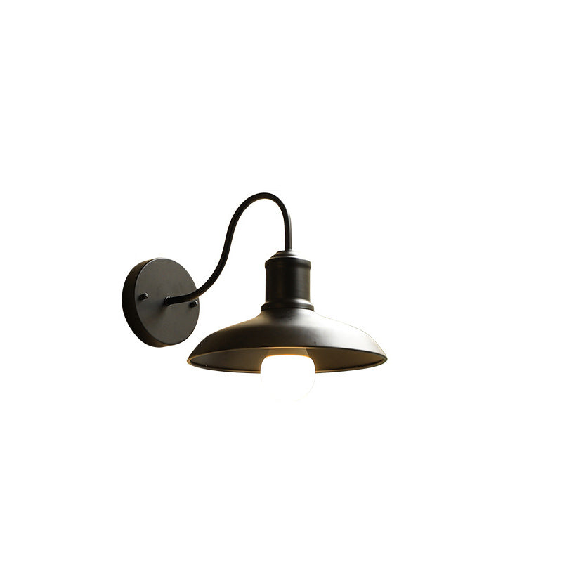 Retro Loft Dome Eisen Außen Wasserdicht 1-Licht Gebogene Arm Wand Sconce Lampe | Karnz