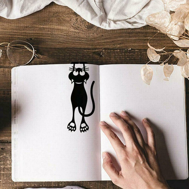 Ausschnitt Schwarze Katze Lesezeichen Karnz