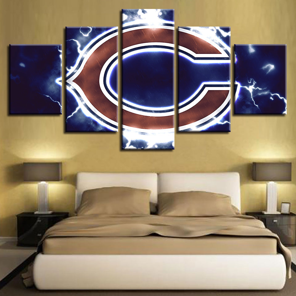 Charged Chicago Bears 5 Stücke-Canvas Wandkunst Gemälde