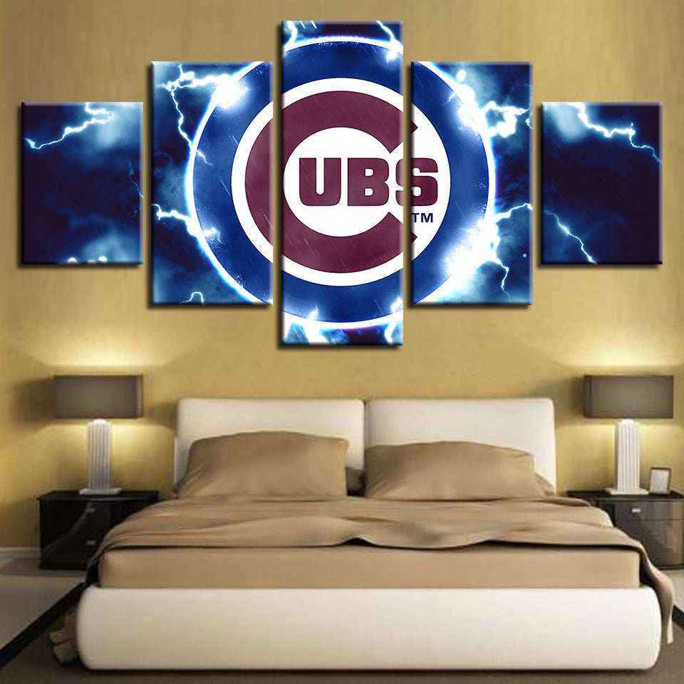 Charged Chicago Cubs 5 Teile-Canvas Wandkunst Gemälde