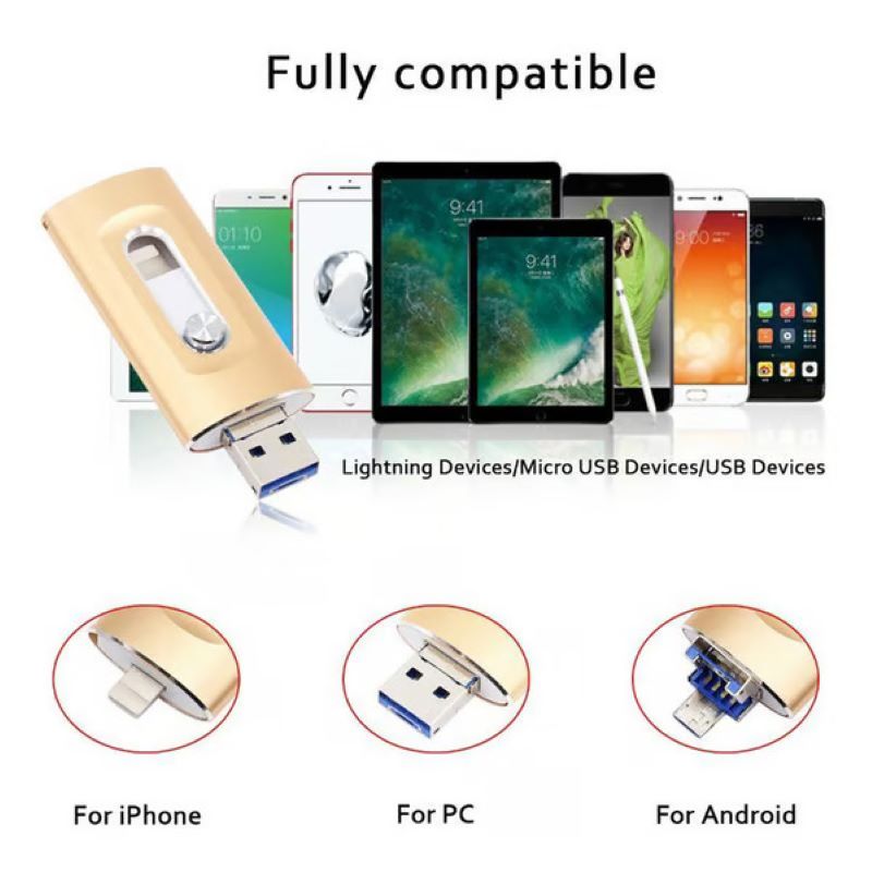 3-in-1-USB-Stick mit großer Speicherkapazität für Mobiltelefon und Computer