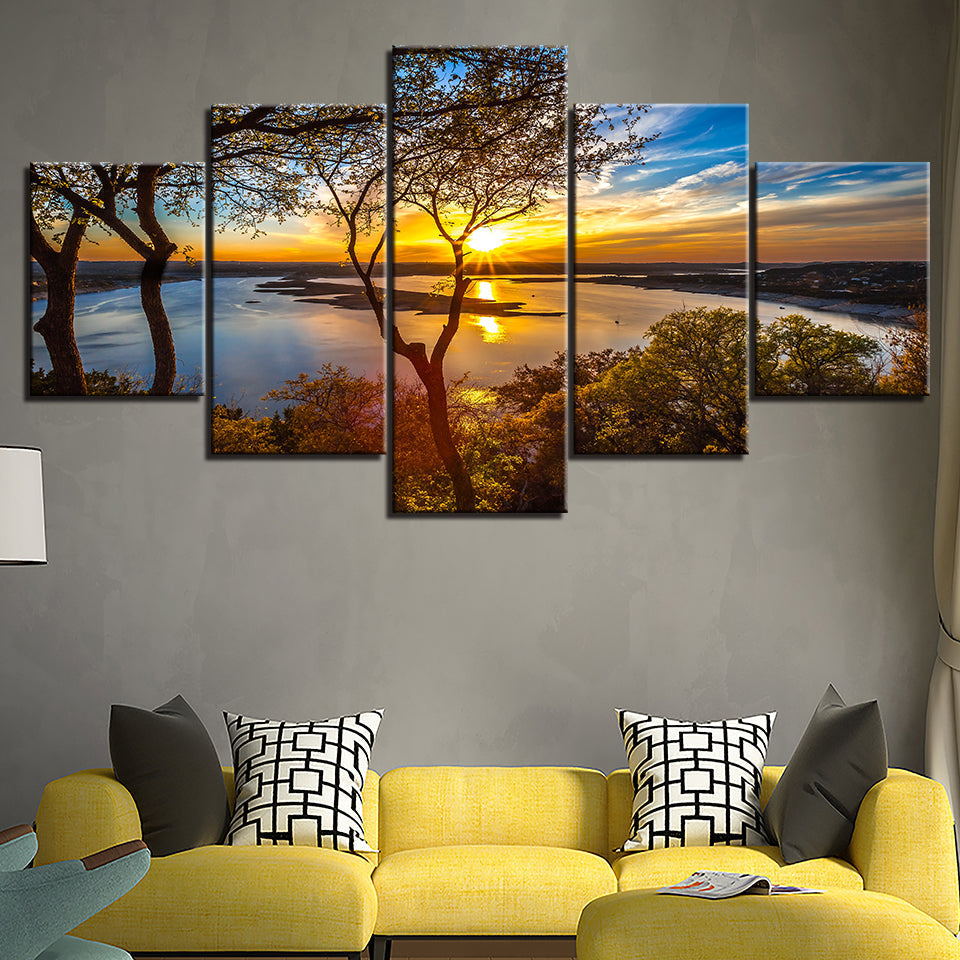Warme Landschaft – Leinwandbild