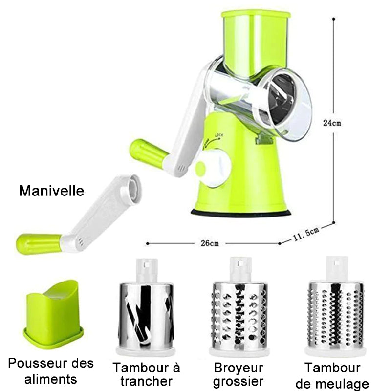 3-in-1 Rotary-Käse-Reibe Gemüseschneider | Karnz