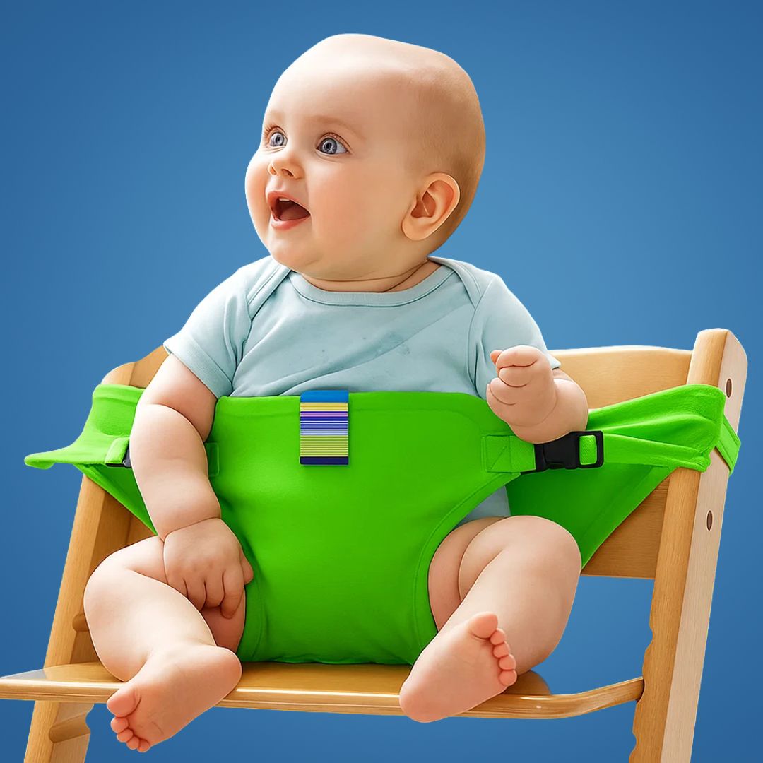 SeatGuard | Kindersitzgurt – Sicherer verstellbarer Sitz – Atmungsaktiver Baumwollstoff – Tragbare Sicherheitslösung zum Essen für reisende Eltern Karnz