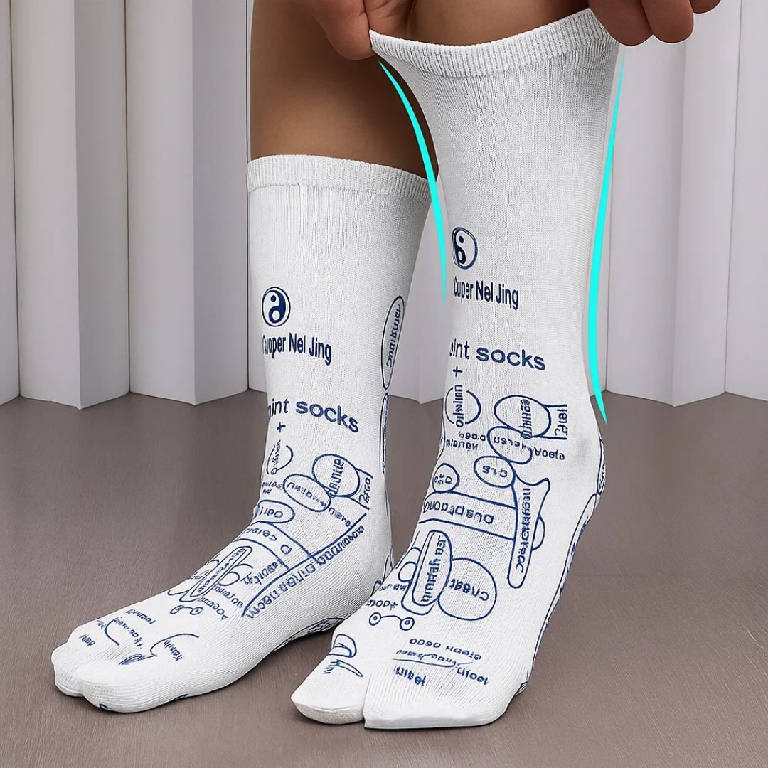 ReflexEase | Reflexzonen Socken – Bedruckte Karte & Werkzeug – Atmungsaktives Material mit Geteilten Zehen – Stressabbau & Fußermüdung Erholung zu Hause Karnz