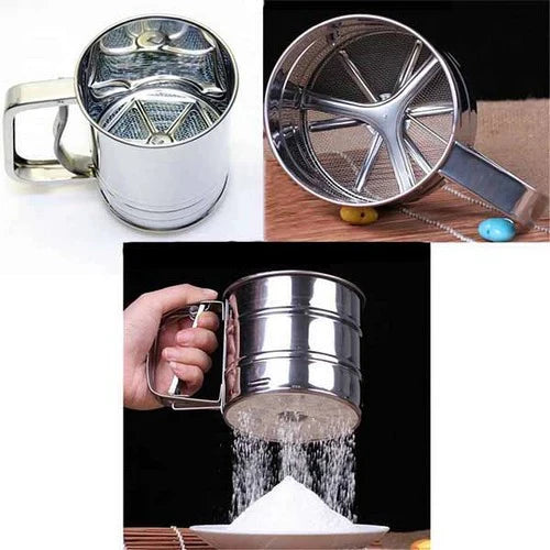 Mehlfilter Edelstahl - Mit Griff & Glatter Filter Schüsselheber