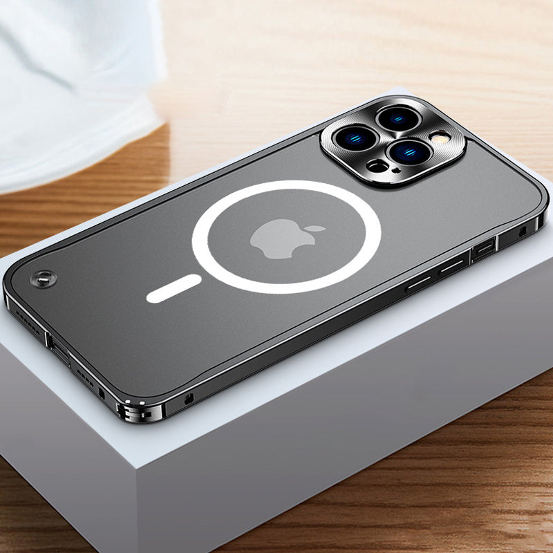 Magnetische Ladehülle mit Metallrahmen für iPhone