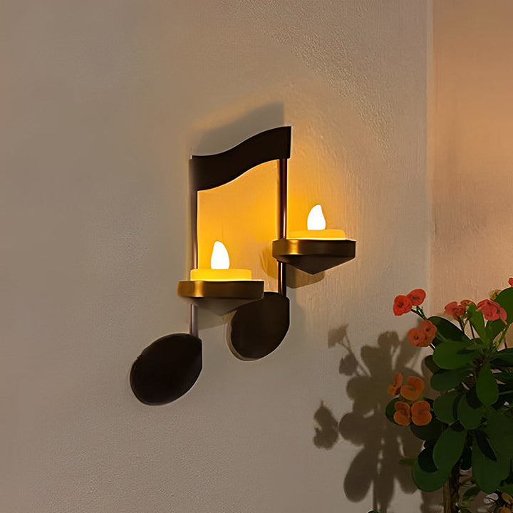Schwarze Musiknote Wandlicht Karnz