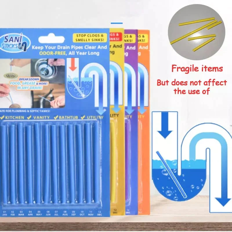 Sani Sticks Abflussreiniger - Packung mit 12 Karnz