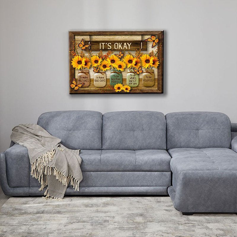 Schmetterling-Sonnenblumen-Wandkunst