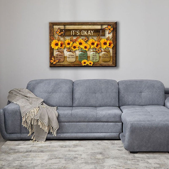 Schmetterling-Sonnenblumen-Wandkunst