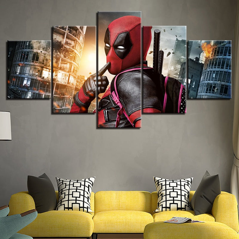 5 Stück Deadpool - Leinwand Wandkunst Malerei