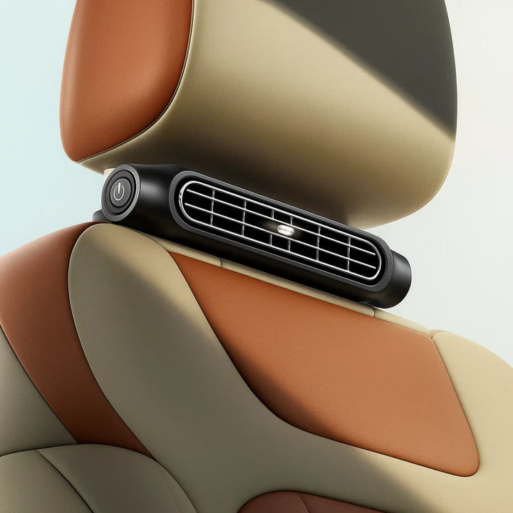 CoolDrive | USB Autositz Kühler Ventilator – Einstellbare 3 Geschwindigkeiten – Leiser USB Betrieb – Klett Kopfstützenclip für Fahrer, Passagiere, Haustiere Karnz