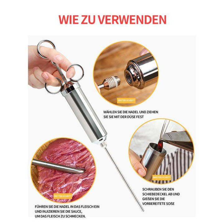 304 Gewürzspritze aus Edelstahl zu marinieren Fleisch in der Küche | Karnz
