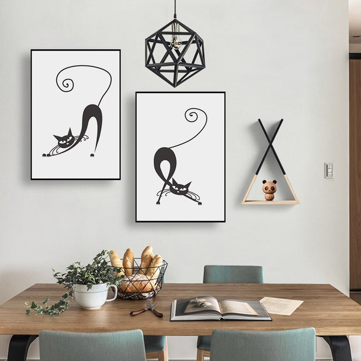 Line Graphic Art - Leinwand Wandkunst Malerei