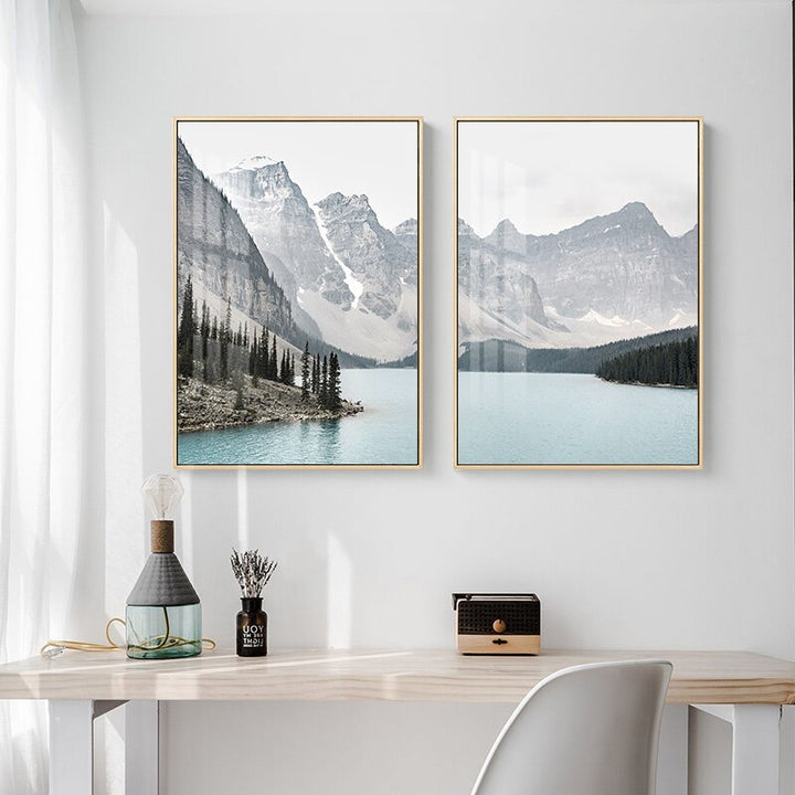 Berglandschaft Reiseposter - Leinwand Wandkunstmalerei