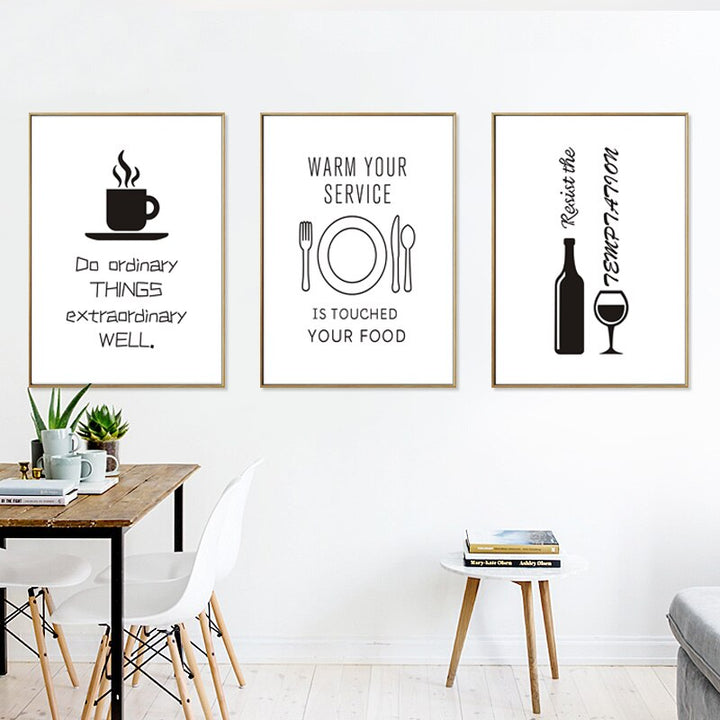 Minimalist Food Wine - Leinwand Wandkunst Malerei