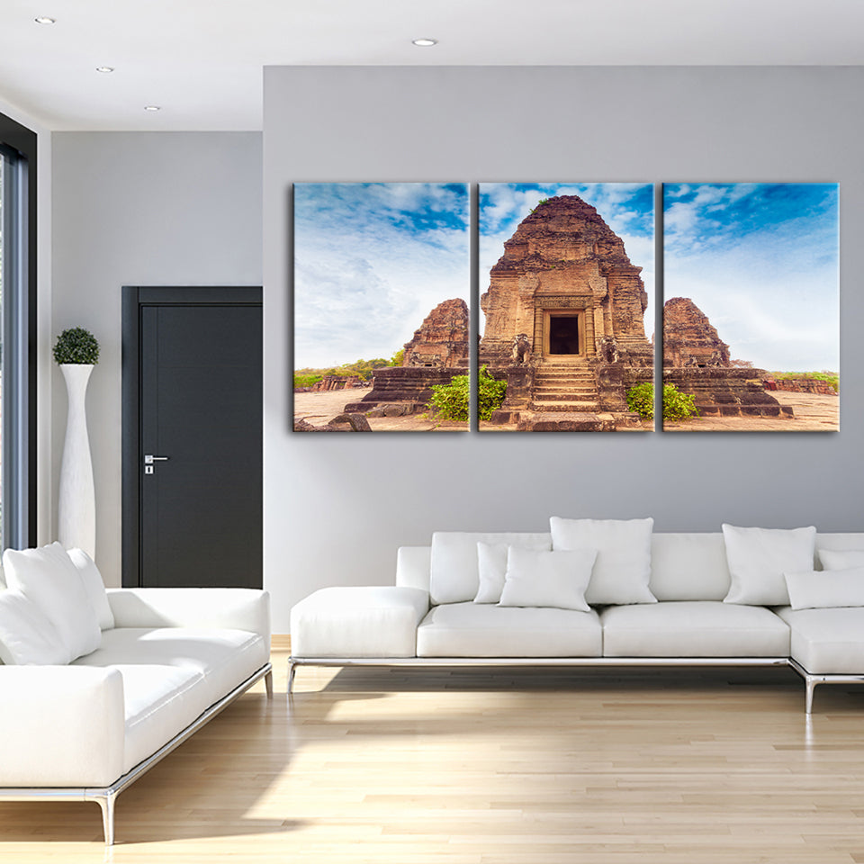 Antiker Tempel 3 Stück - Canvas Wandkunst Gemälde