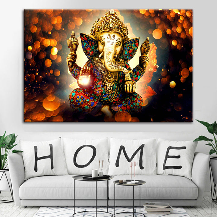 Hindu Lord Ganesha - Leinwand Wandkunst Malerei