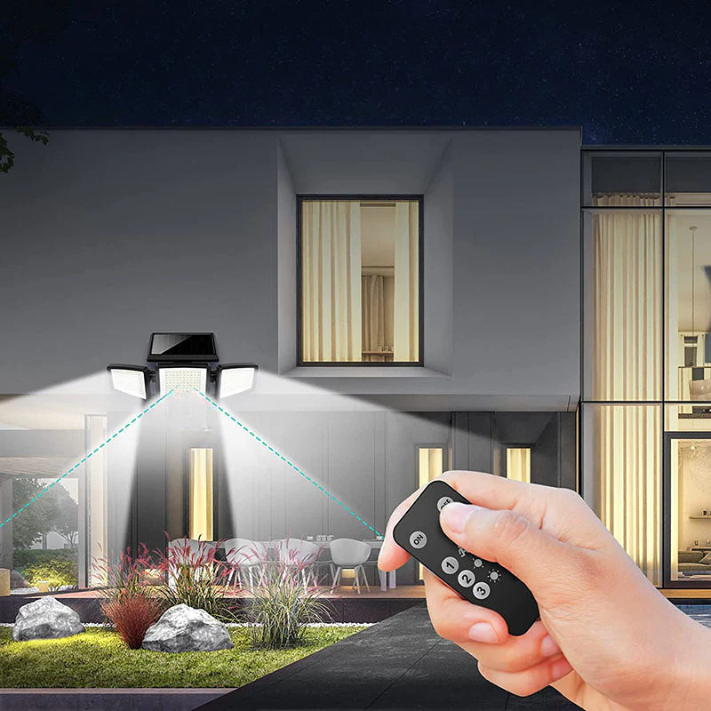 Solarbetriebene Sicherheitsleuchte mit Bewegungsmelder – LED Außenstrahler für Haus und Garten | Karnz